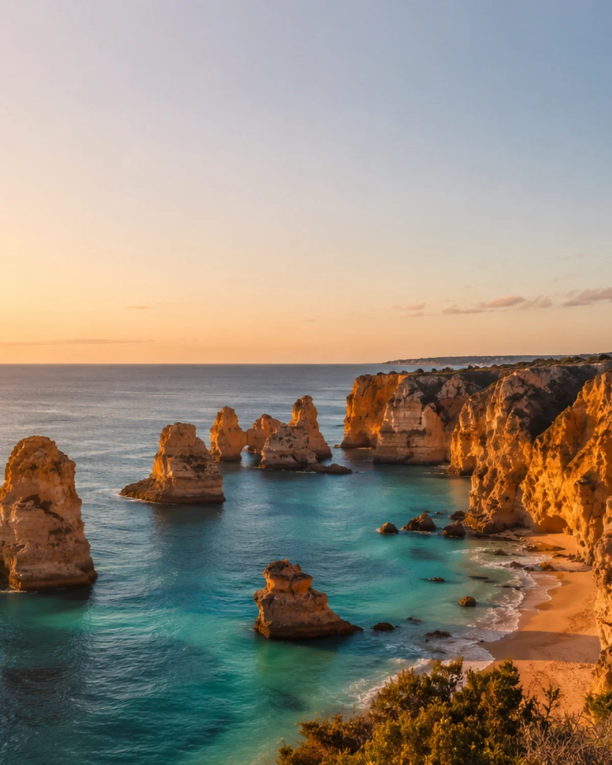 Portogallo: scogliere dell'Algarve sull'oceano